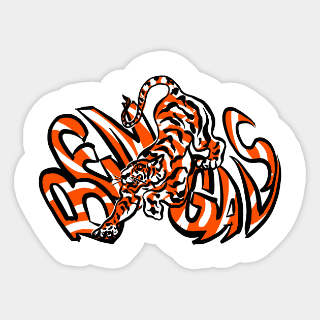 Cincinnati Bengaaaals 15 Sticker by Very Simple Graph